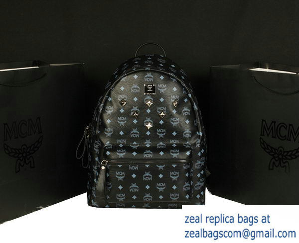 High Quality Replica MCM Stark Backpack Jumbo in Calf Leather 8006 Black - Click Image to Close